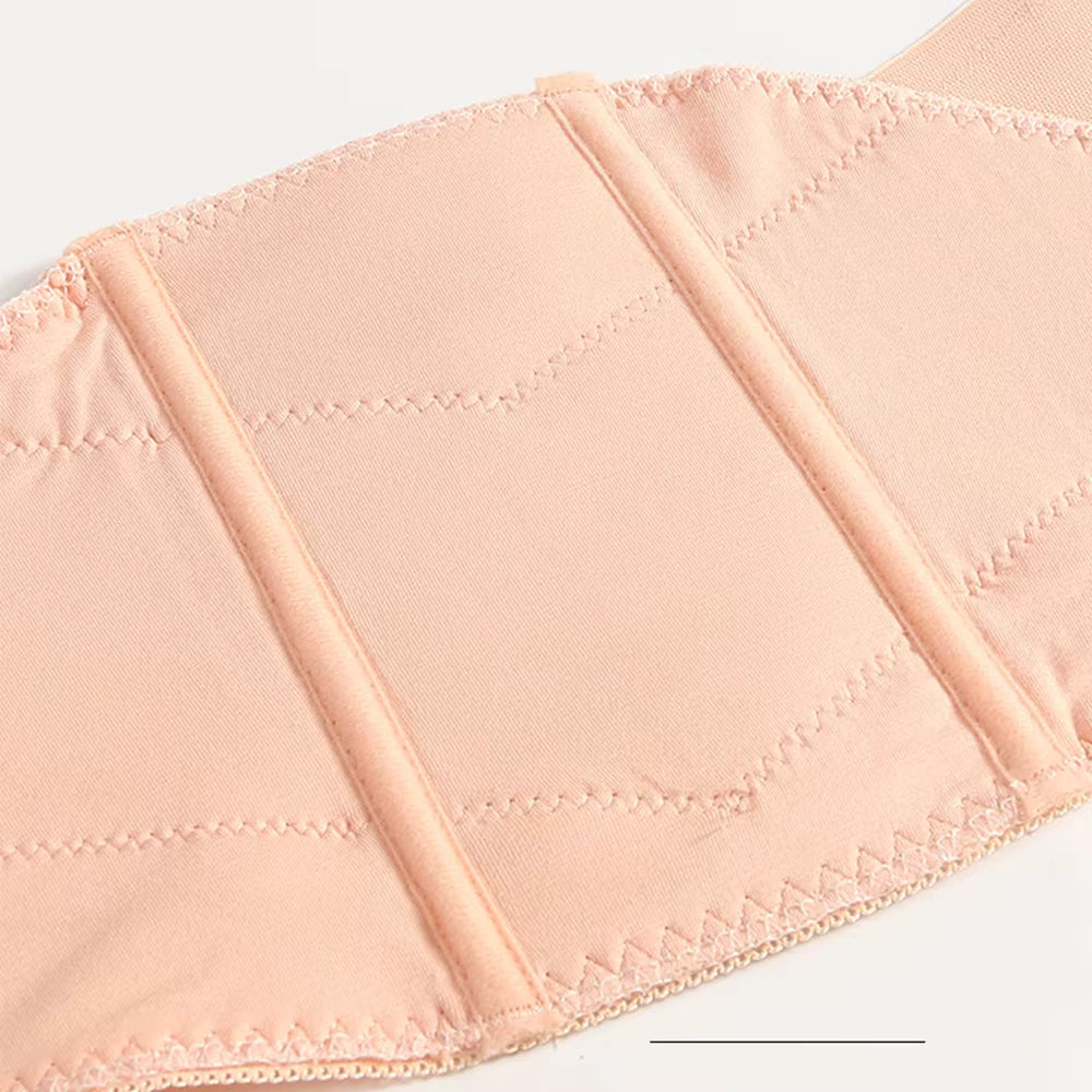 Close-up of maternity support belt breathable lace and stretch fabric