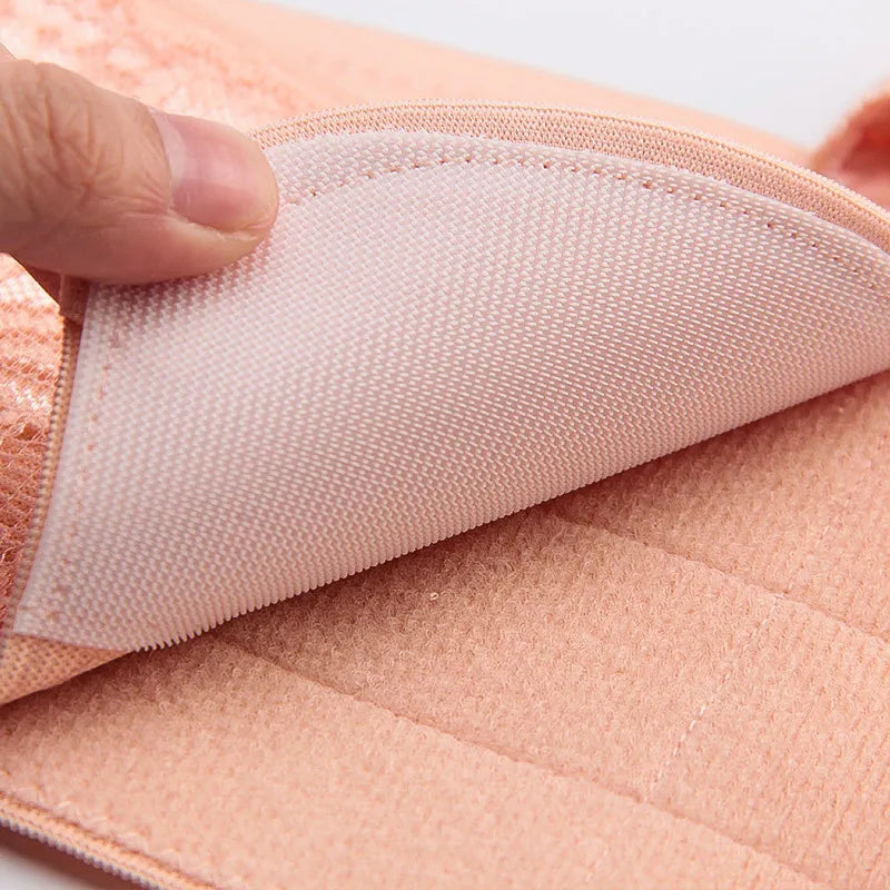 Close-up of maternity support belt adjustable grip and inner support panel