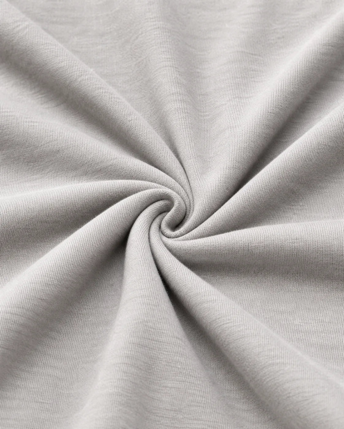Close-up of soft gray jersey cotton fabric